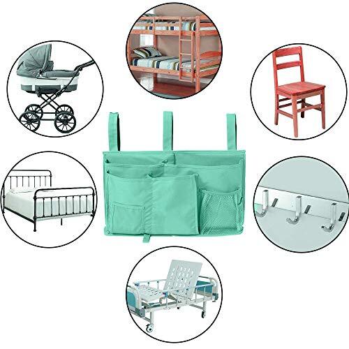 Bedside Storage Caddy, Bunk Bed Organizer Bed Storage Pocket Large Green