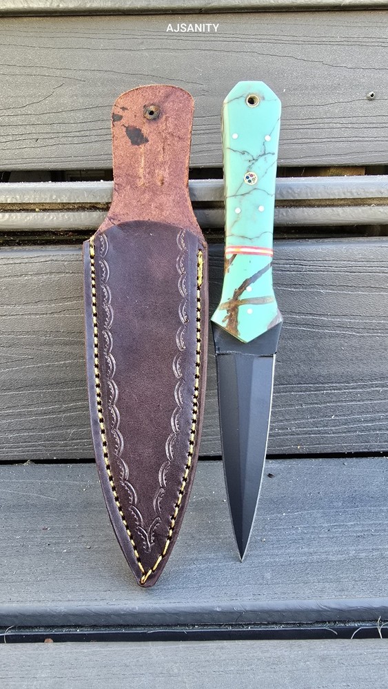 V42 Custom Handmade Double Edge Fixed Blade Dagger Knife