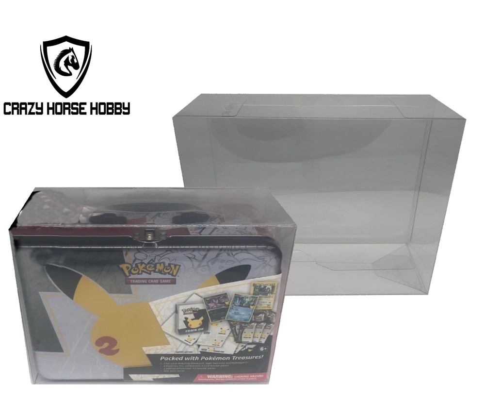 🔥🔥 PVC Pokemon Collector Chest Tin Lunch Box Plastic Protector Case 5 pack🔥🔥