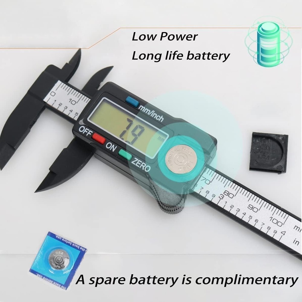 User-Friendly Digital Calipers with LCD Display & Safety Features - 0-6"