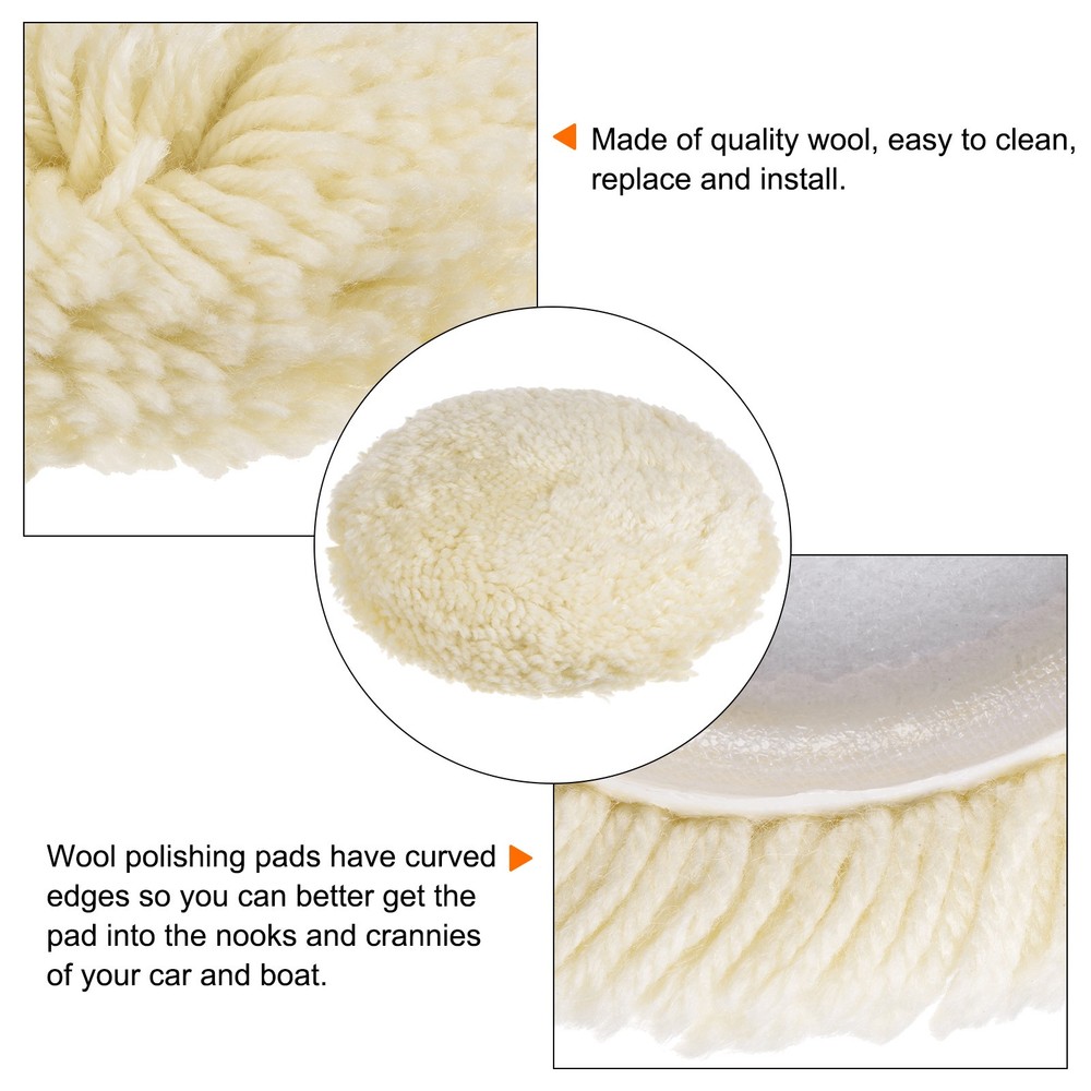 Wool Polishing Pads 7 inch Wool Buffing Pad with Hook and Loop Back