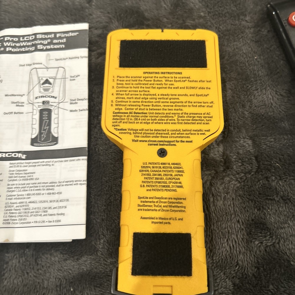 ZIRCON Electronic Deep Scan Stud Sensor PRO LCD Stud Scan With Wire Warning
