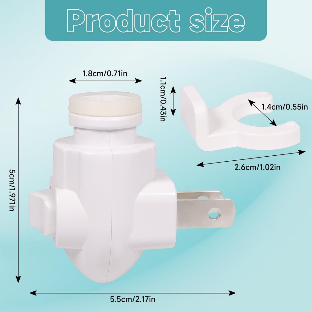 Plug in Night Light Module Socket with ON/Off Switch with Shade Mounting Clip...