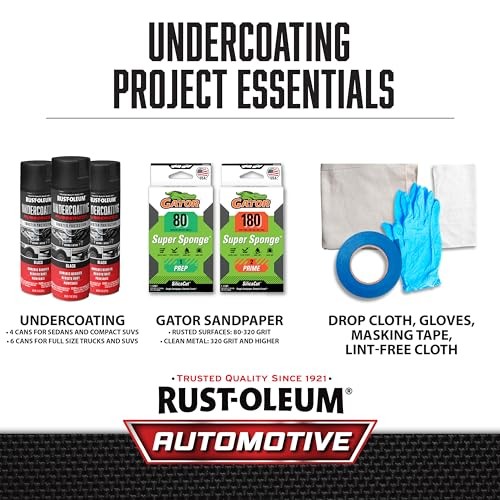 Rubberized Undercoating Spray Black 15oz Stops Rust 6 Pack Protective Coating