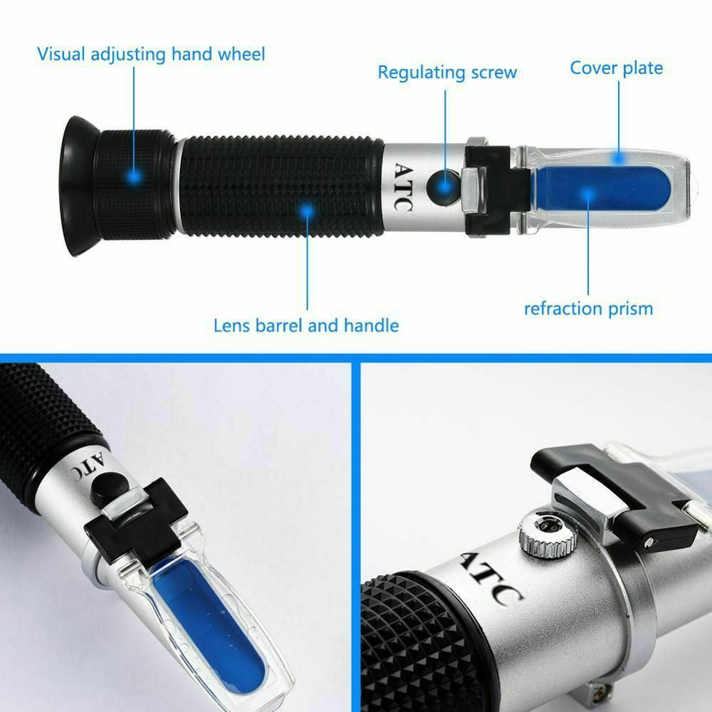 Grape Wine Refractometer Brix 0-40% Vol 0-25% Dual Scale Refractometer Tester US