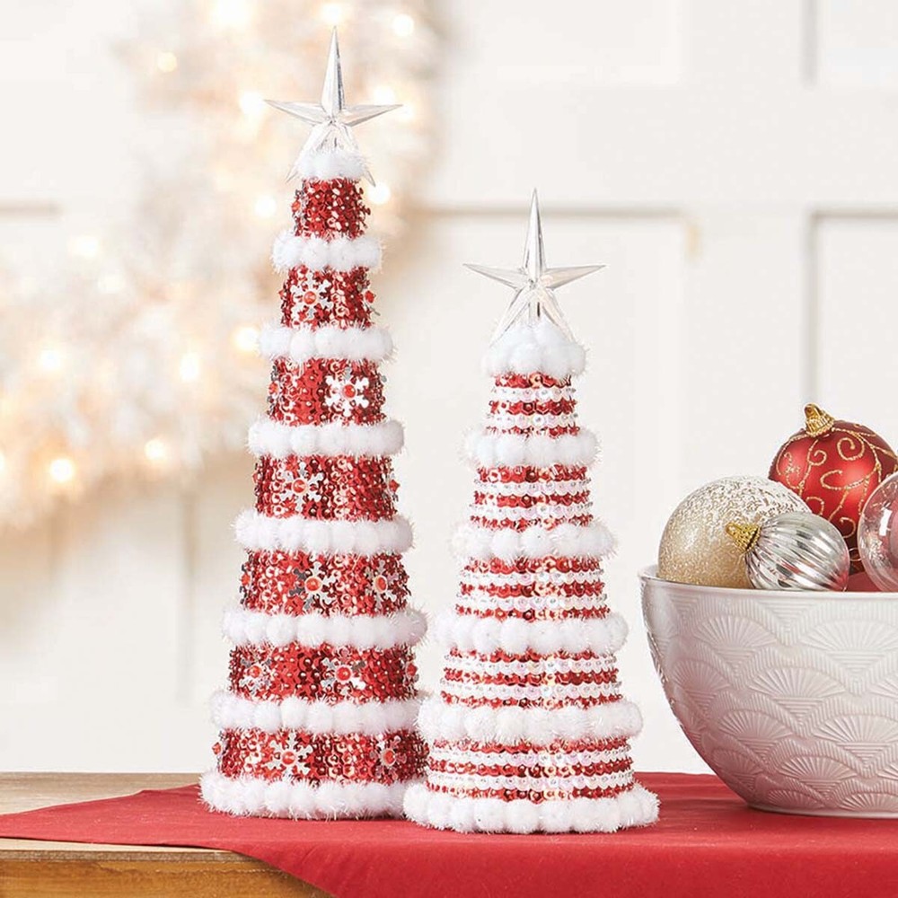 Herrschners® Peppermint Striped Trees Sit Set Sequin Kit