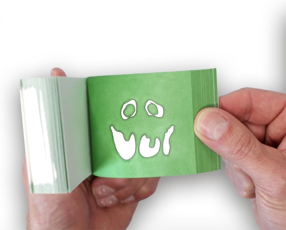 ANDYMATION Slime Printed Flipbook Small, Green