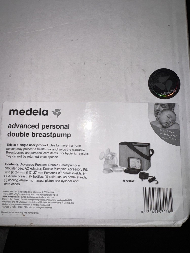 Medela Advanced Personal Double Breastpump #57018W /Fast Ship