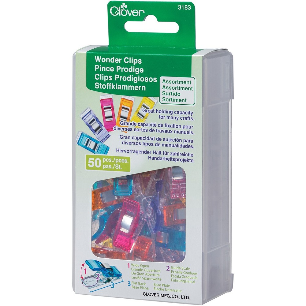 Clover 3183 Wonder Clips-Assorted Colors 50/Pkg