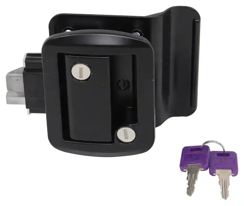 Black RV Paddle Entry Door Lock Latch Handle Knob Deadbolt Camper Trailer Global