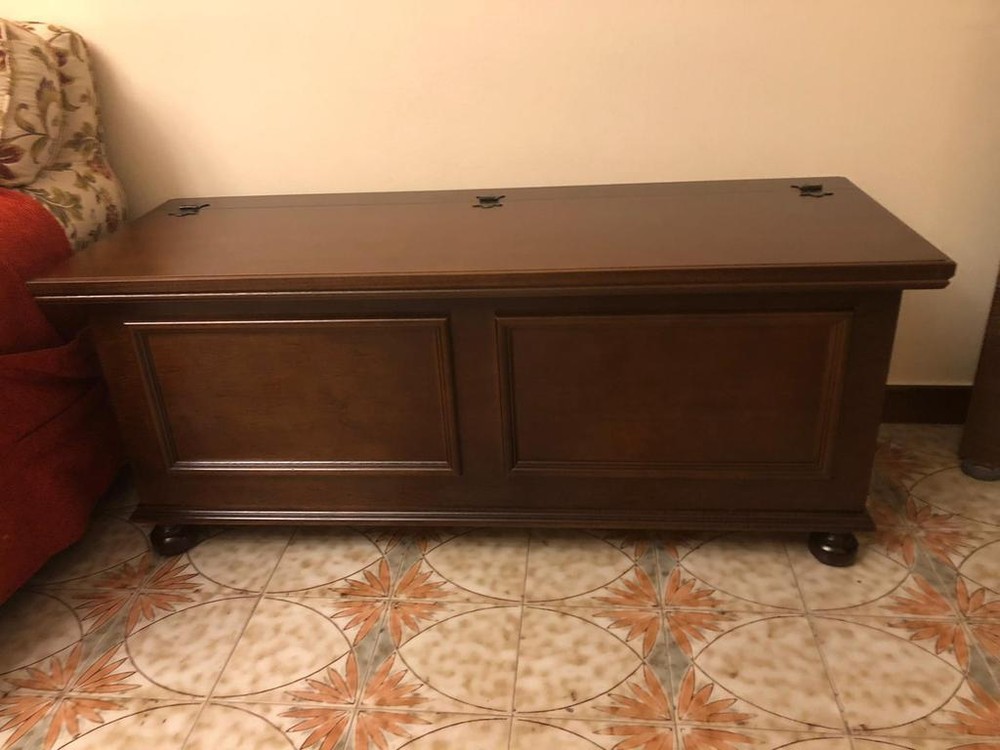 Chest Trunk Container Dark Walnut Shabby Chic Classic