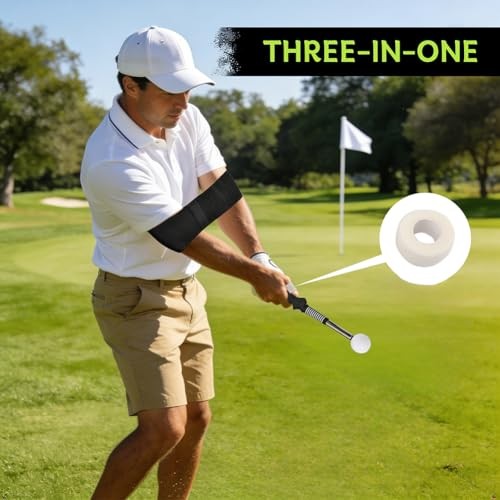 Retractable Golf Swing Trainer with Click Feedback - Right Hand Golf Grip