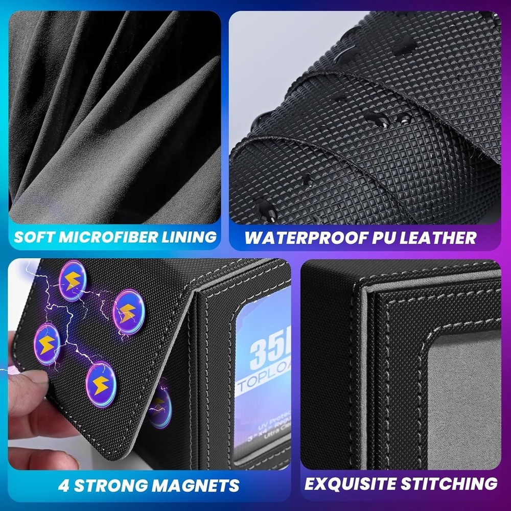 MTG Deck Box, Double Display Window MTG, Commander Deck Box Fits 100+ Single Sle