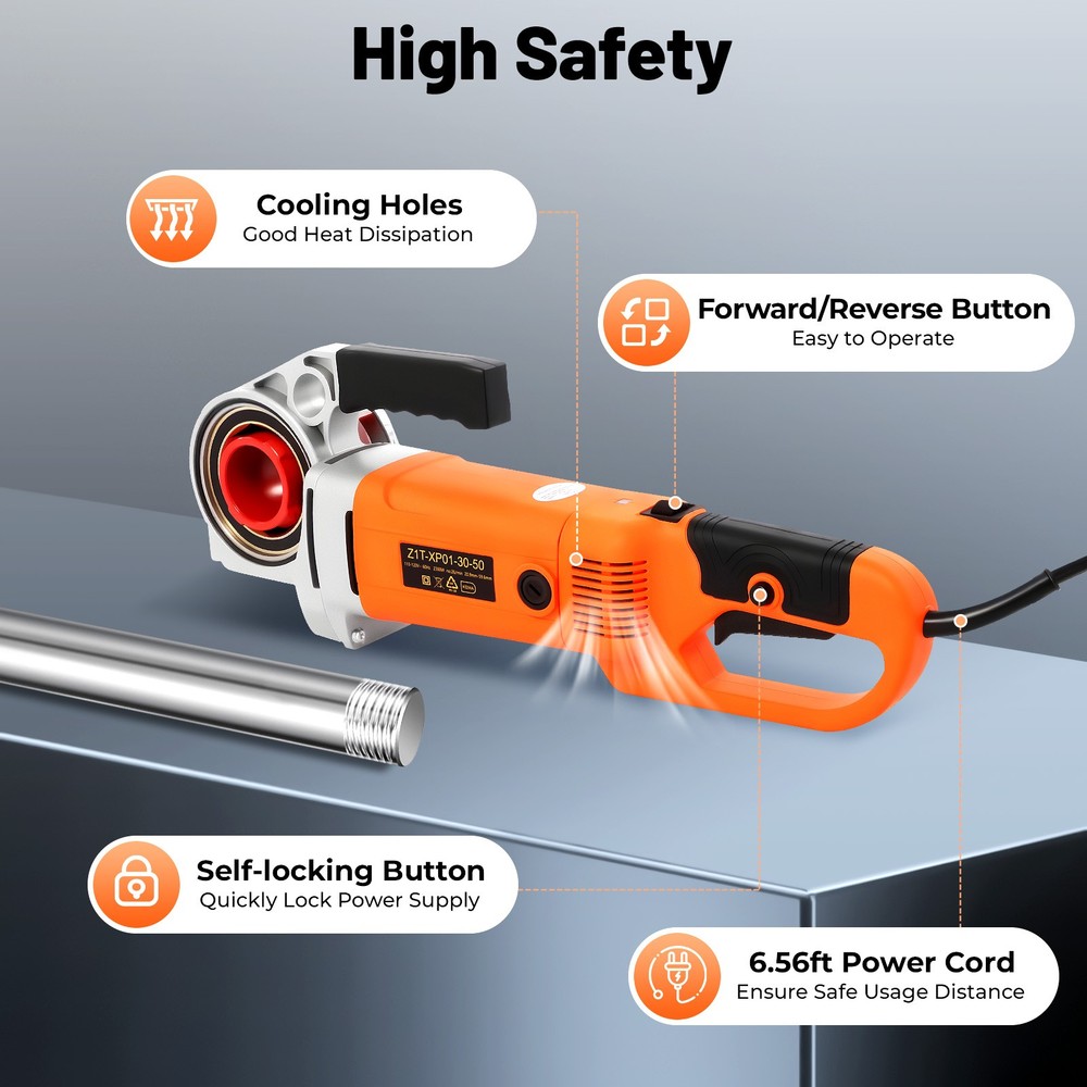 2300W Electric Pipe Threader Pipe Threading Machine 6 Dies 1/2-2" HD Pipe Cutter