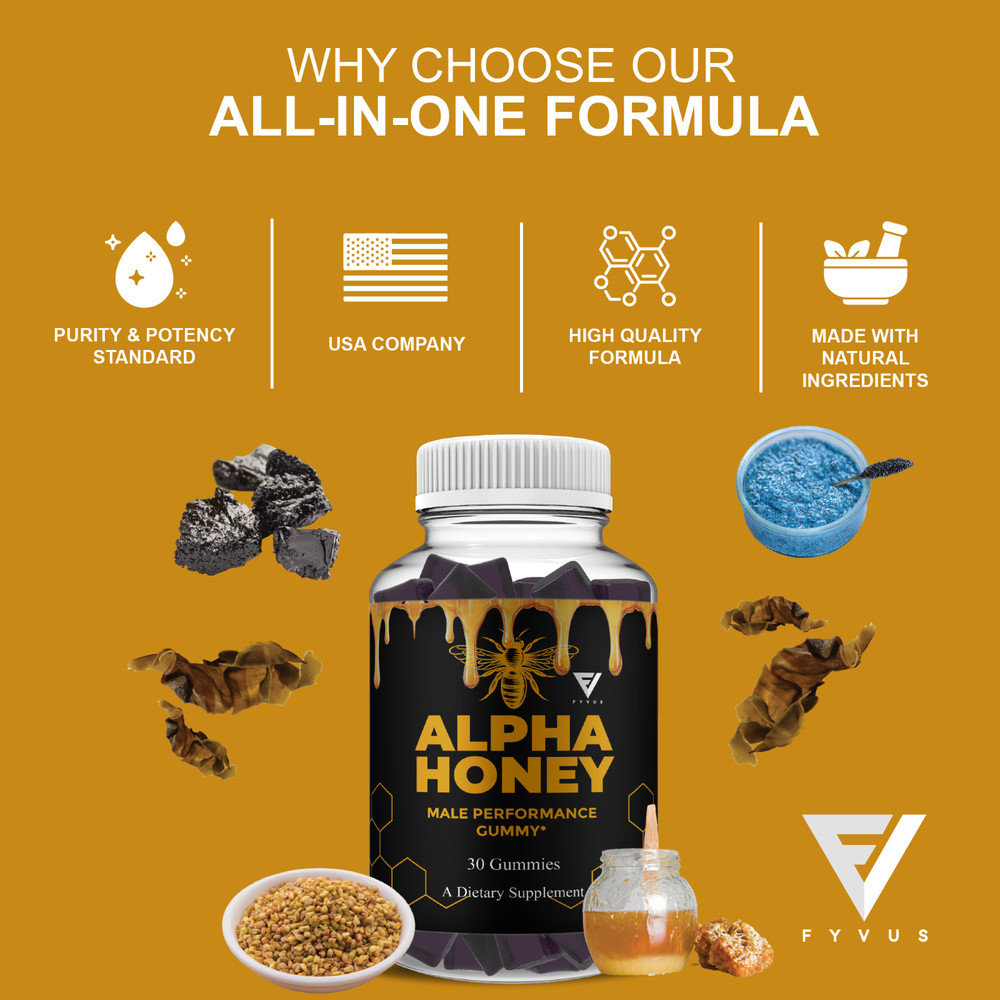 Alpha Honey Performance Gummies, AlphaHoney Supplement (30 Gummies)