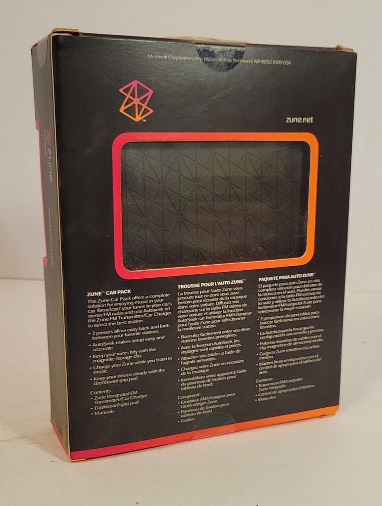 Zune Car pack. Cigarette lighter adapter and FM radio interface.