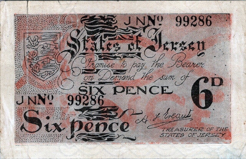 Jersey 6 Pence 1942 Pick#1a