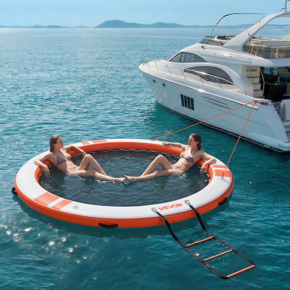 Inflatable Floating Dock, 10 FT Inflatable Dock Platform, Orange