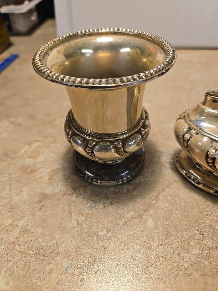 Ronson lighter ashtray silverplate vintage set