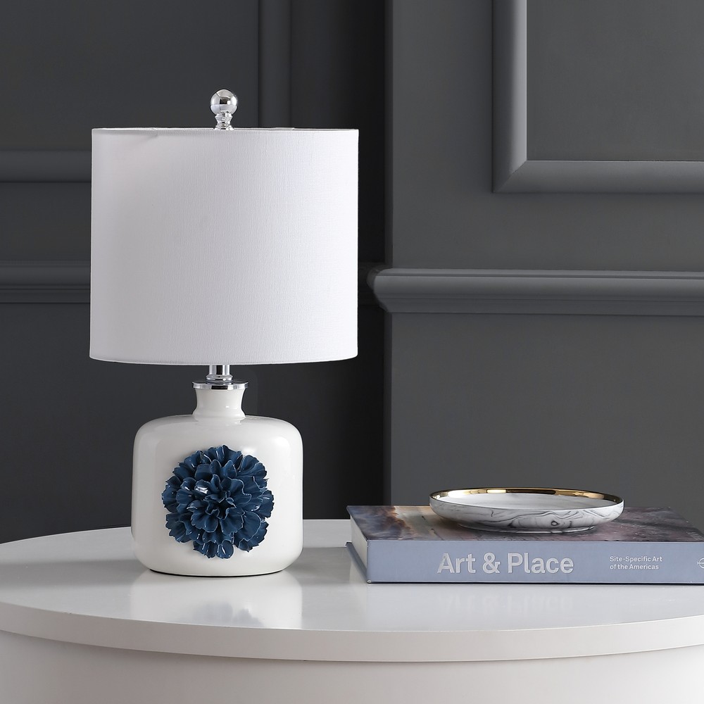 SAFAVIEH Olinda Table Lamp | White / Blue |