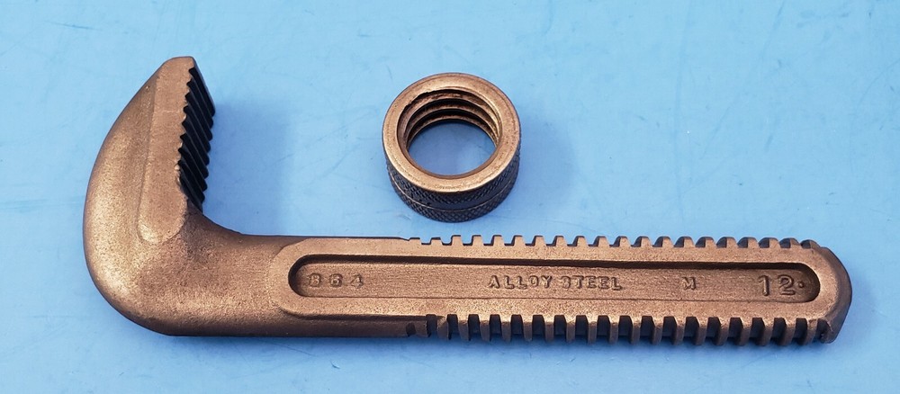 Used Ridgid 12" Inch Hook Jaw Replacement with Ring Nut