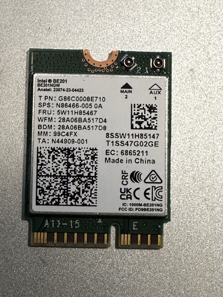 INTEL BE201 BE201NGW BLUETOOTH WIFI CARDS