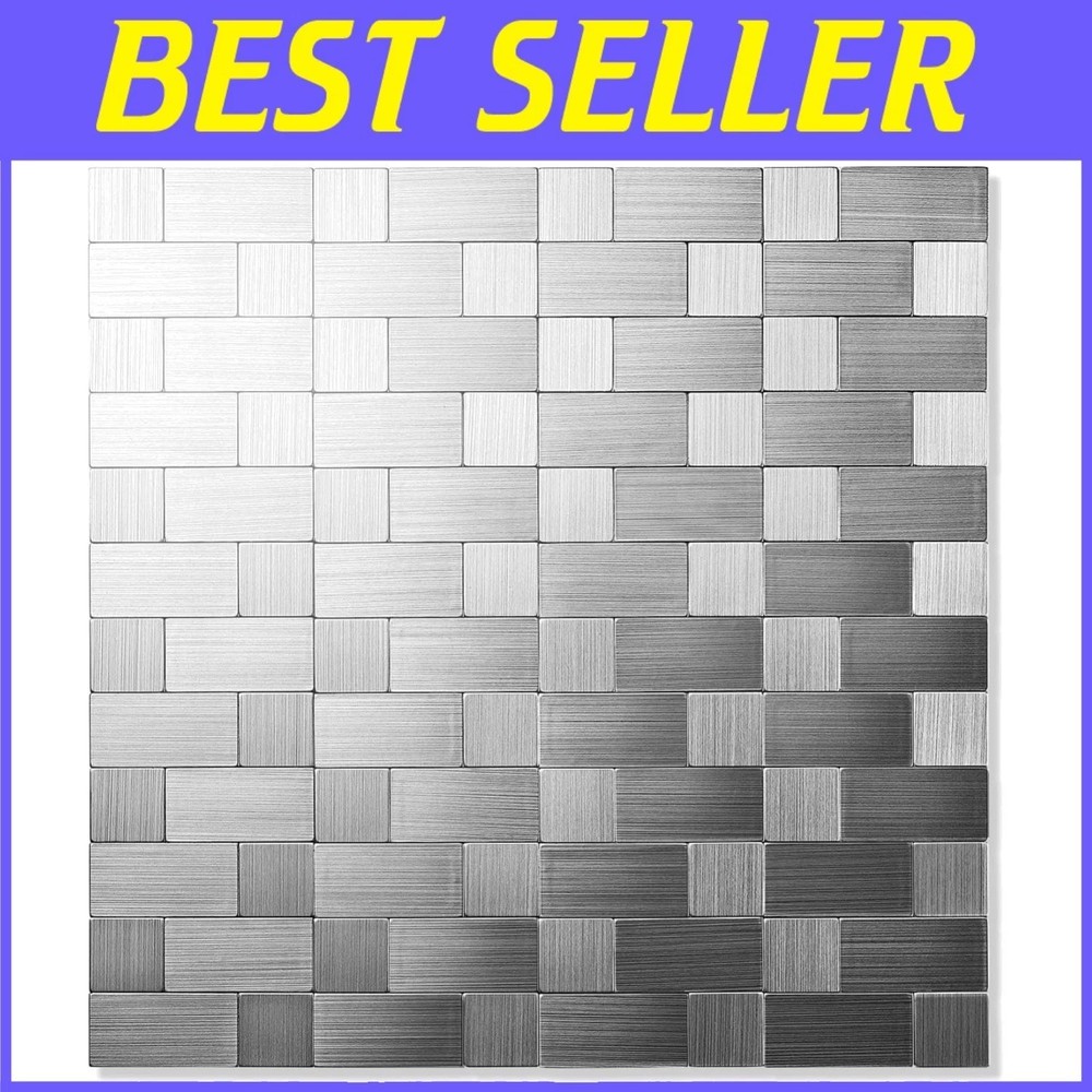 Modern Peel and Stick Stainless Steel Backsplash