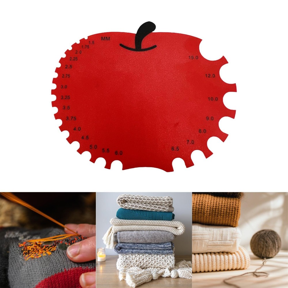 Crochet Hook Ruler Sizer Knitting Sizer Tool Durable Flexible Knitting