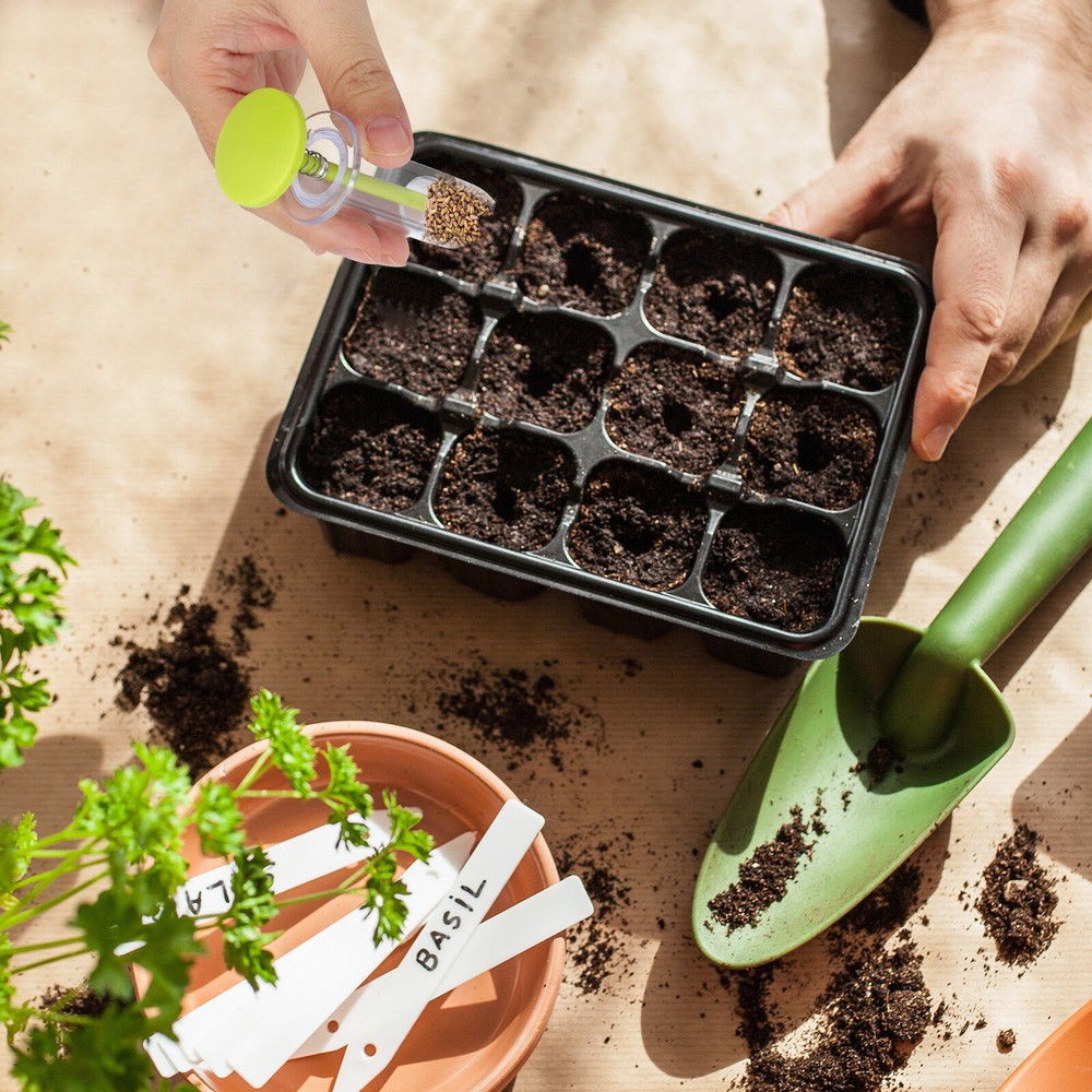 9'' Adjustable Handle Bulb Planter Set Garden Seed Sower Dispenser