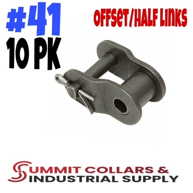 (10PK) #41 Roller Chain Offset Links - 1/2" Pitch - Half Link, Great Quality!