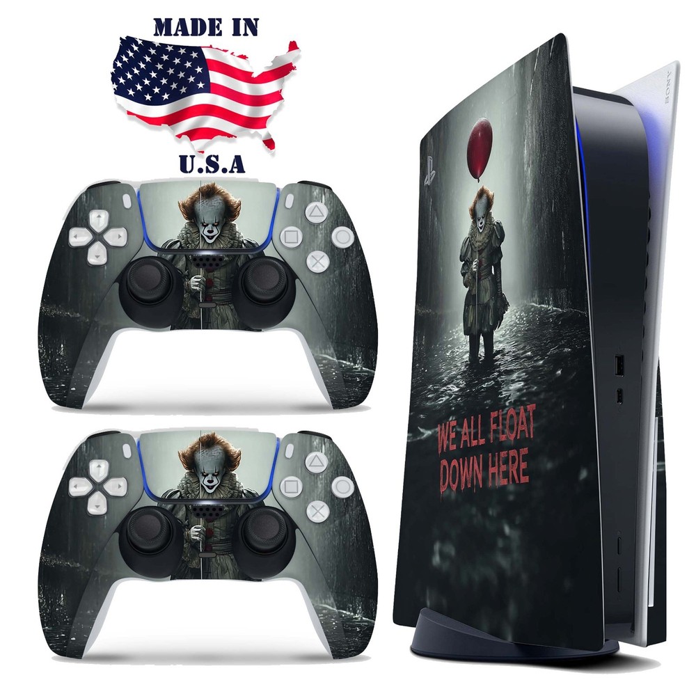 Pennywise PS5 Console & Controller Vinyl Skin Wrap Decal Set
