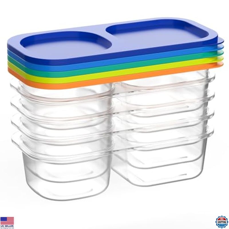 Gemstone Bright 5-Pack Colorful PP Snack Boxes - Versatile Snacking Containers