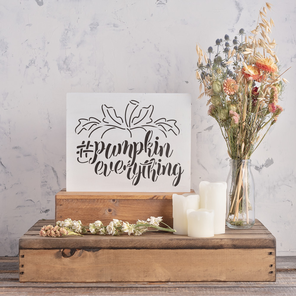 Pumpkin Everything Stencil - Durable & Reusable Mylar Stencils