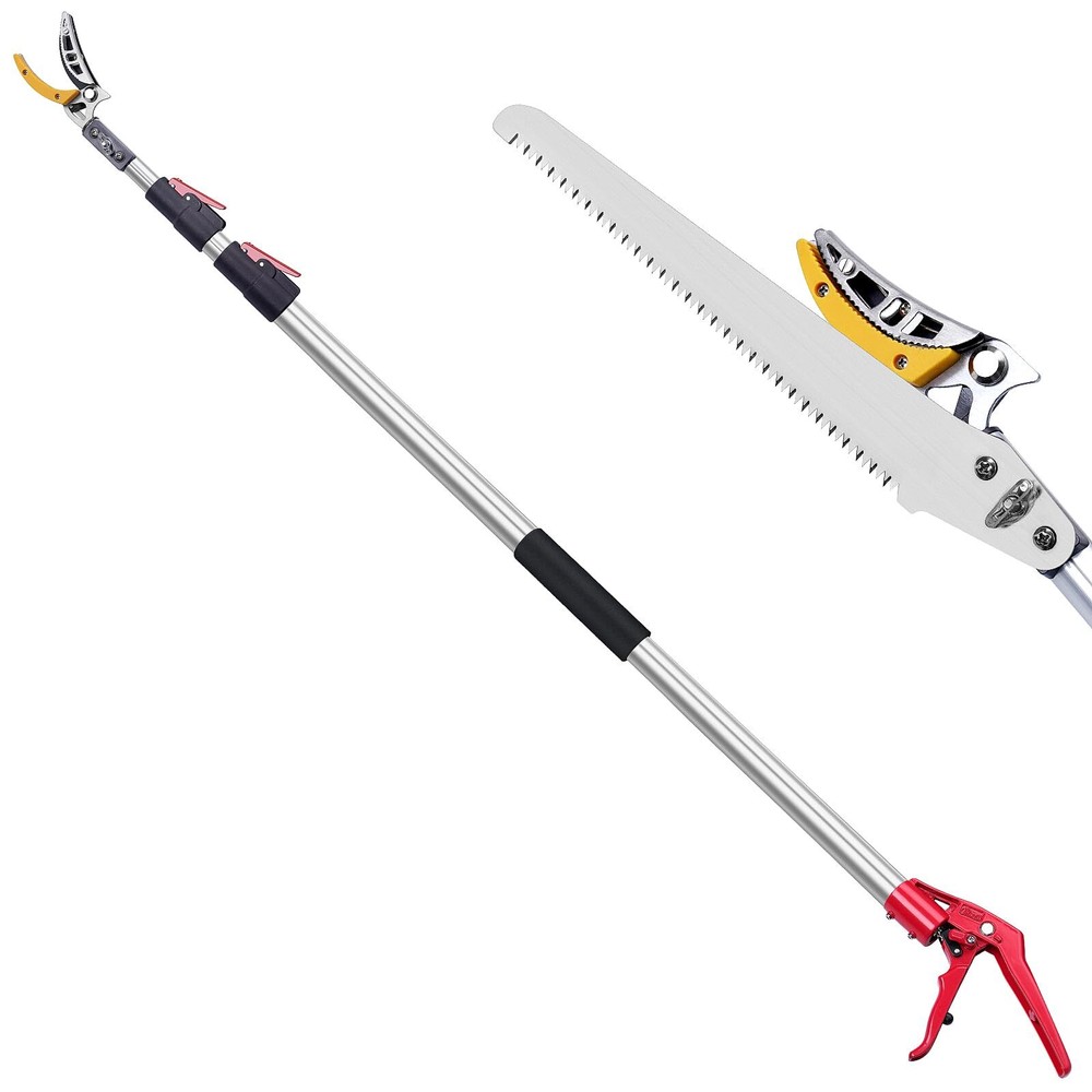 4.6-10ft Extendable Tree Pruner,Cut and Hold Pruning Trimmer-Long Reach Pole Saw