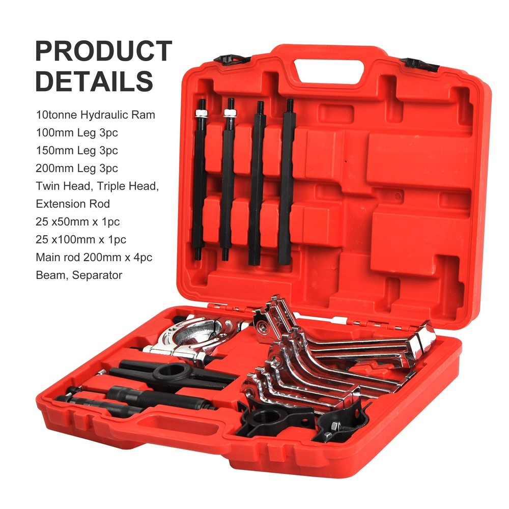 10 Ton Hydraulic Gear Jaw Pulling Bearing Separator Puller Set Kit