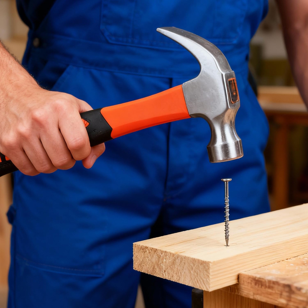 Framing Hammer Claw Camping Hammer Hammers with Smooth Face Long Handle Straight