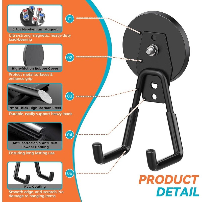 Heavy Duty Magnetic Hooks Storage Organizer Garage Kitchen Workshop Tools New