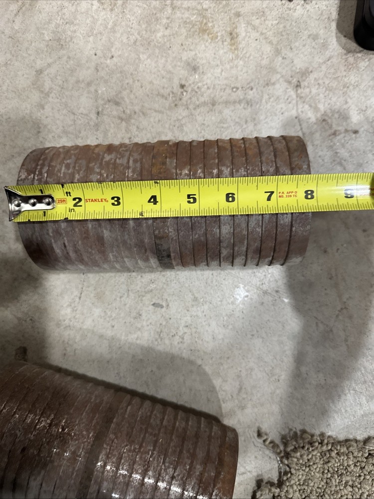 STEEL, BARBED HOSE FITTING, 4” BARBED OD, 8” Length