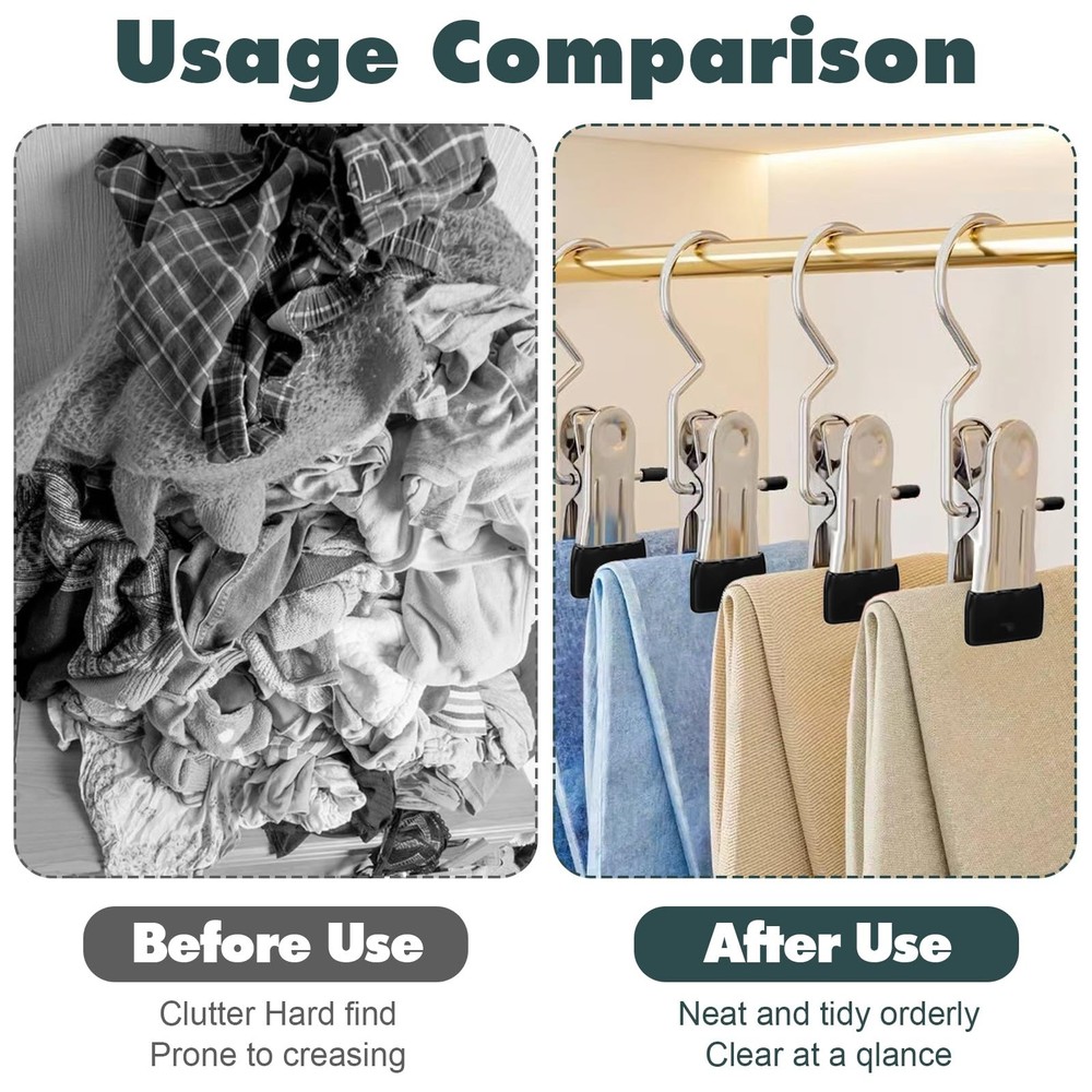 50 Pack Boot Hanger Clips Hooks Heavy Duty Laundry Hooks with Clips Portable ...