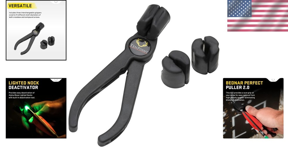 Innovative Bednar Perfect Puller 2.0 With Interchangeable Grippers for Archery