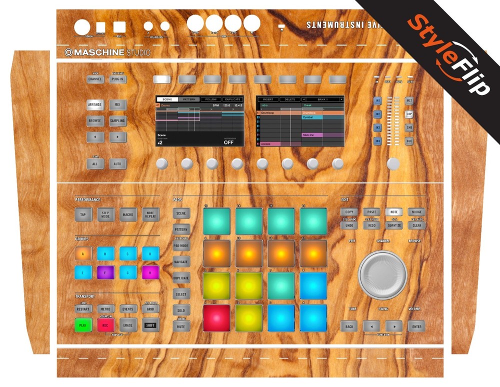 Native Instuments Studio Skins | Wood 6 | Protective Decal | StyleFlip Skins