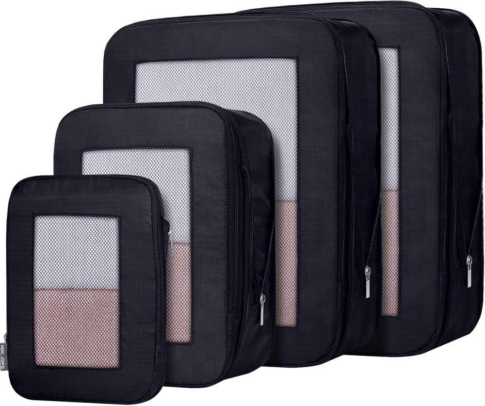 Ultralight Compression Packing Cubes Travel for Suitcases ，Compressible Mesh Pac