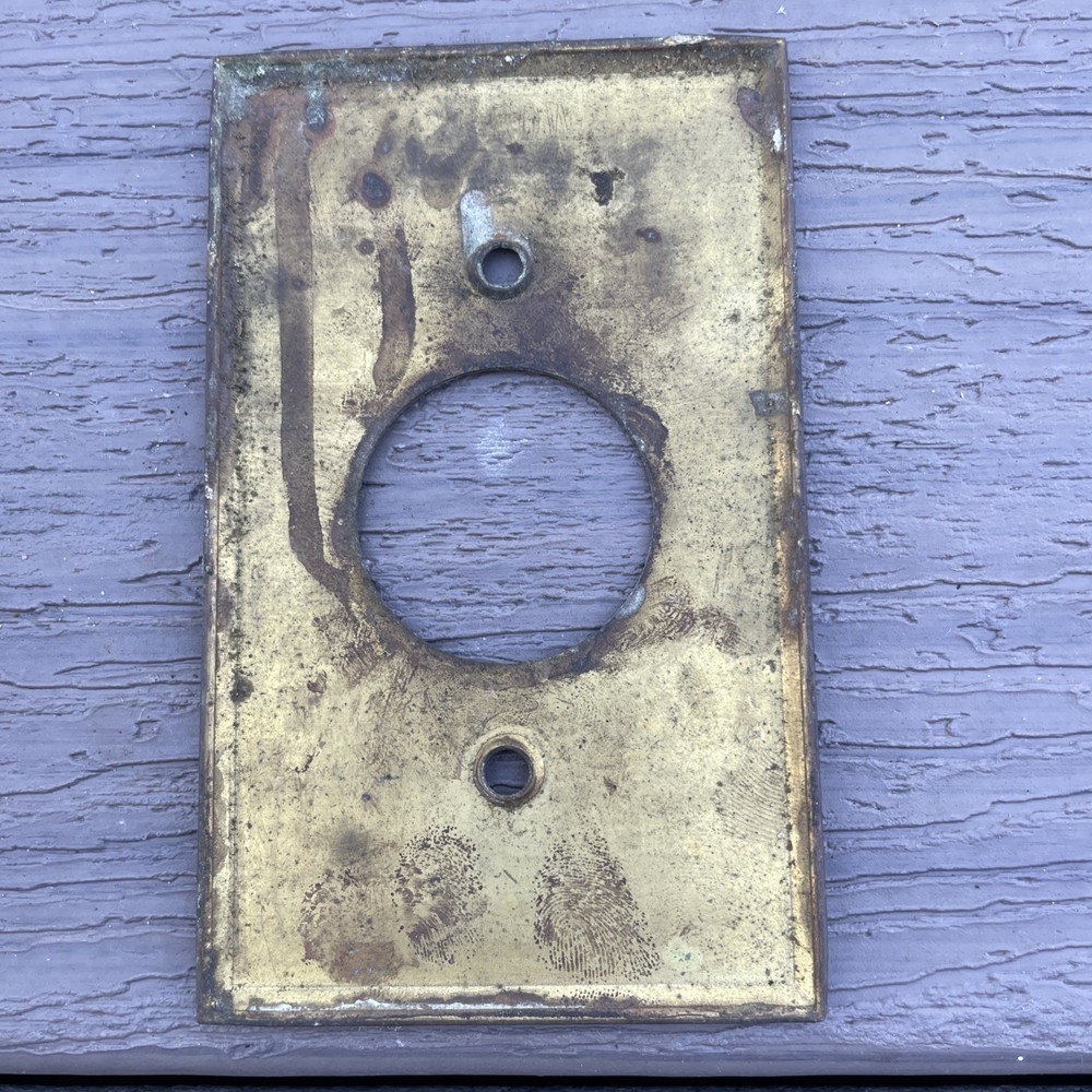 Vintage Brass Electrical Wall Plate