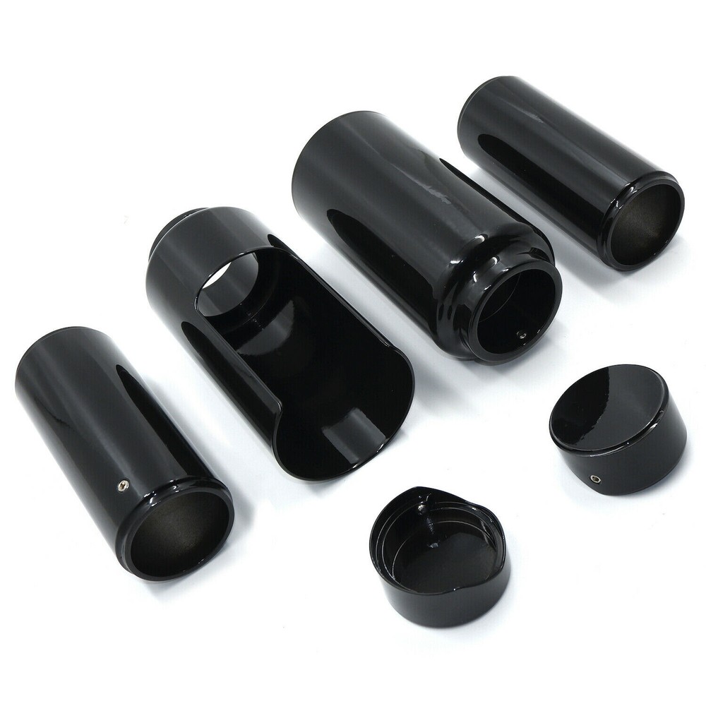 Motor Gloss Black Fork Boot Covers Kit For Harley Softail Breakout FXBR FXBRS