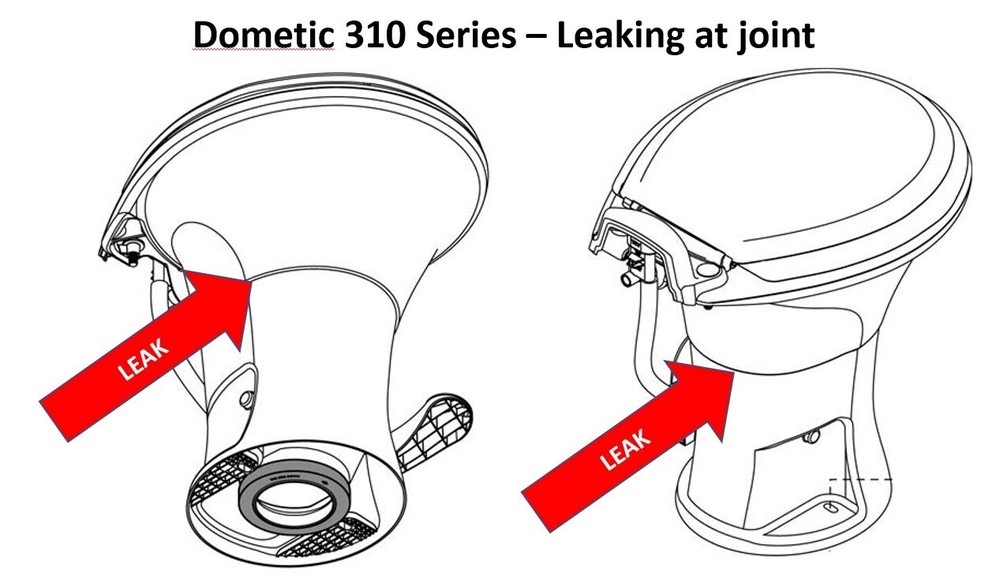 Dometic 310 & 311 Toilet - Pedestal to Bowl Leak Repair Kit