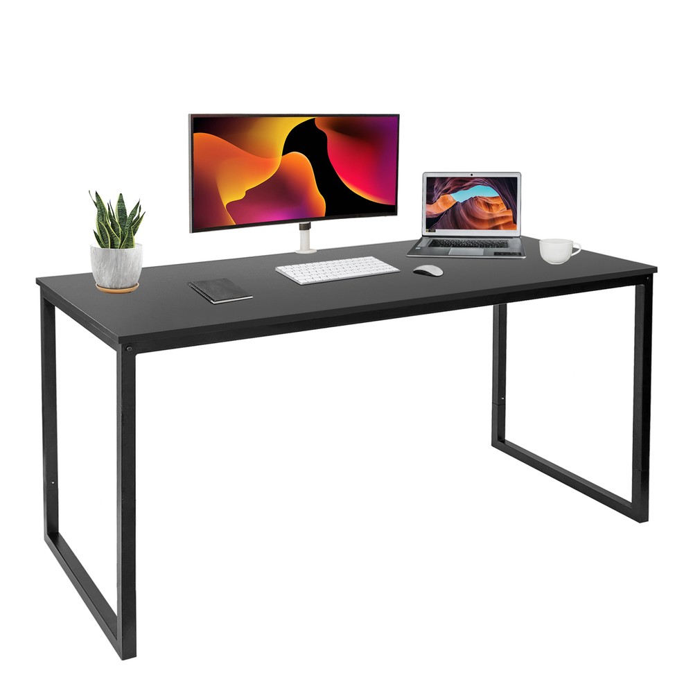 55" Computer Desk Modern Simple Style PC Laptop Writing Desk Home Office Black