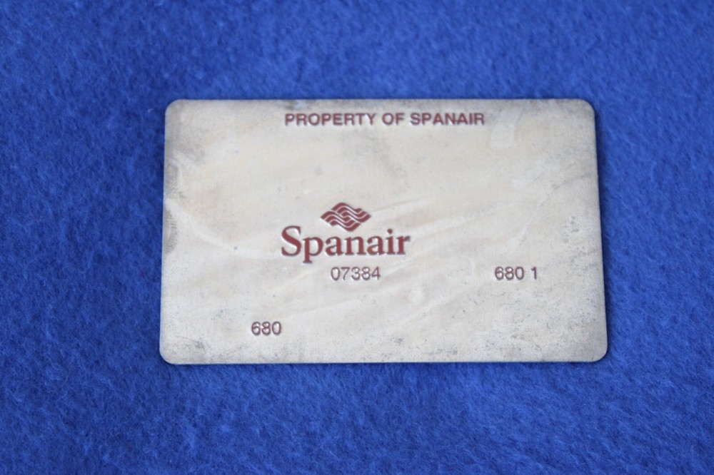 Vintage Spanair Airline Validation Plate