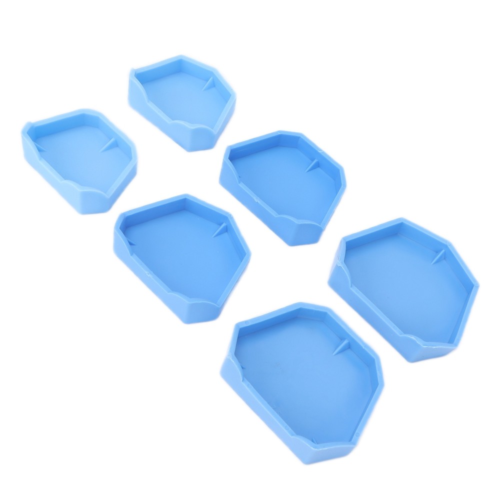 6pcs Dental Lab Model Base Silicone Dental Lab Loading Blue For Dentists