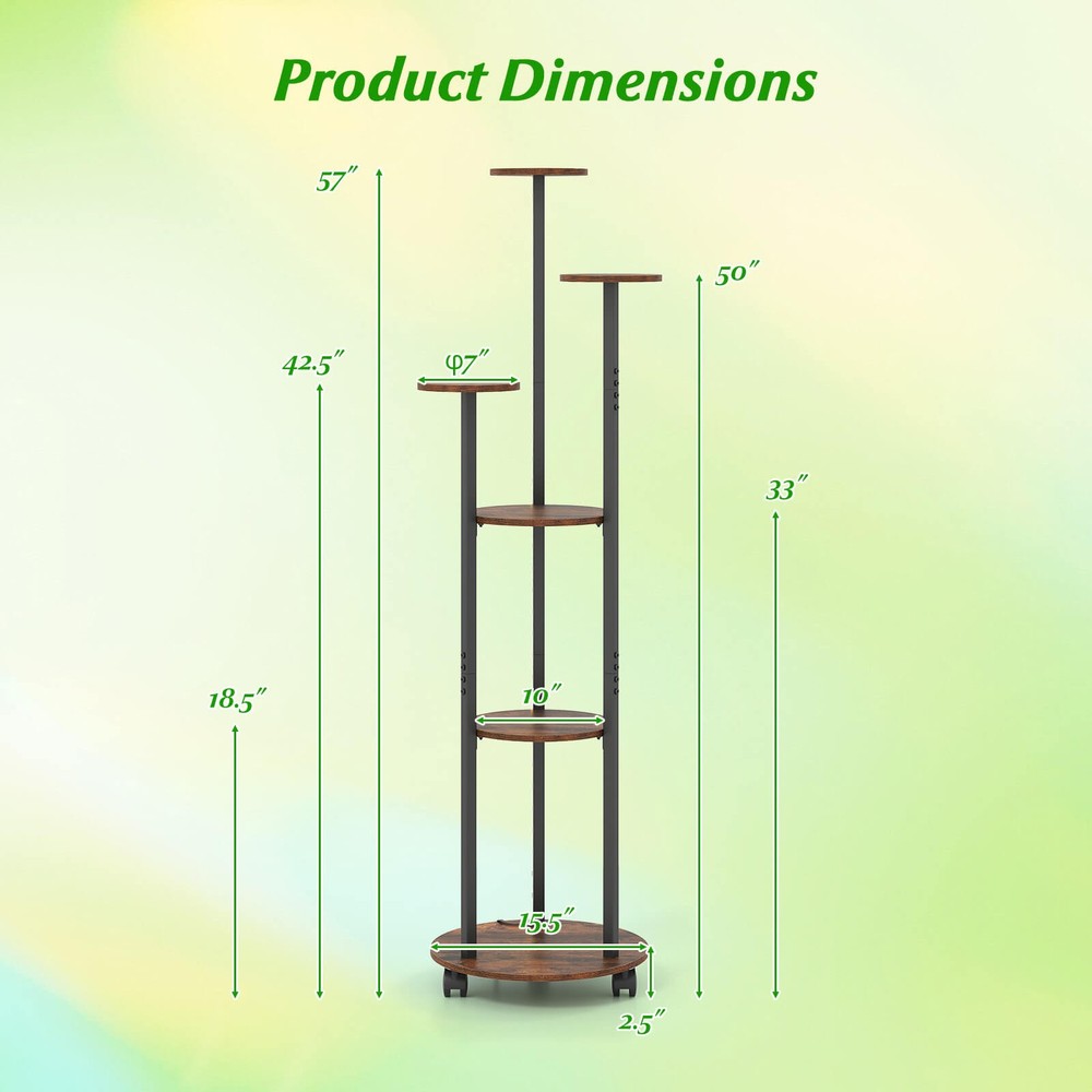 6-tier Plant Stand w/RGB Light Adjustable Lighting Modes Remote APP Control
