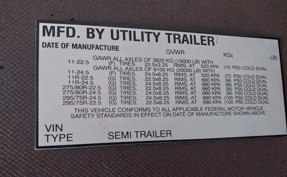 Aluminum Data Plate May Fit For Utility Trailer Data Plate Engraved